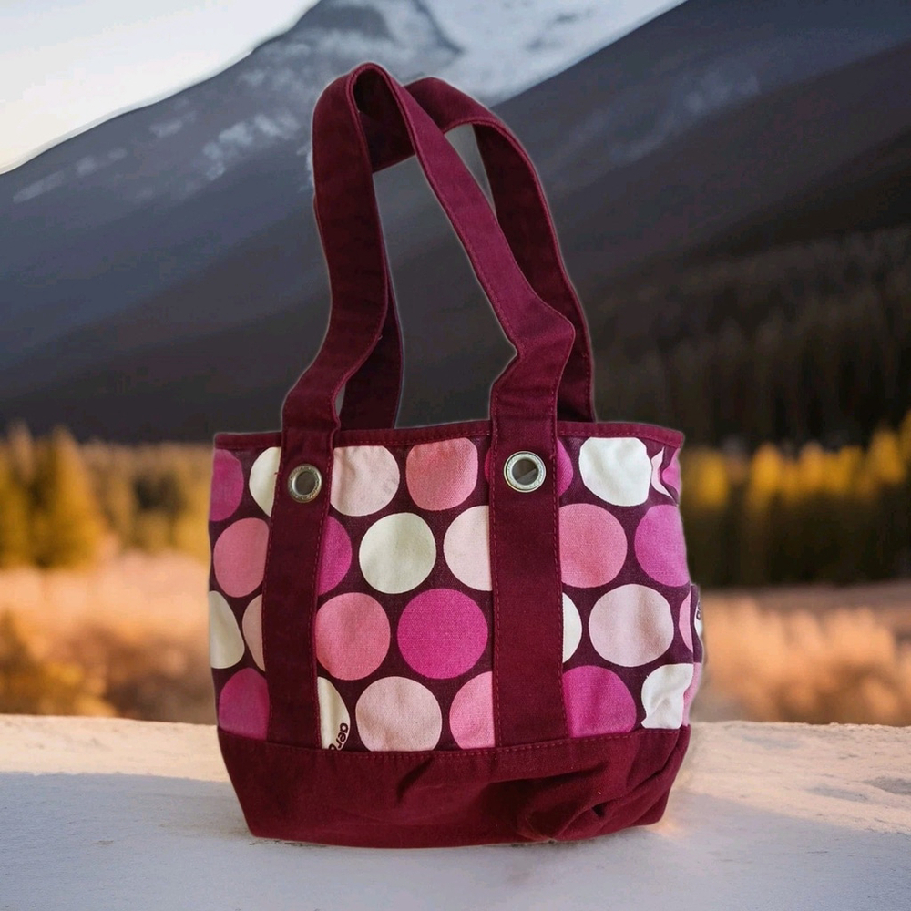 Vintage Aeropostale Y2K Polka Dot Pink Canvas Tote
